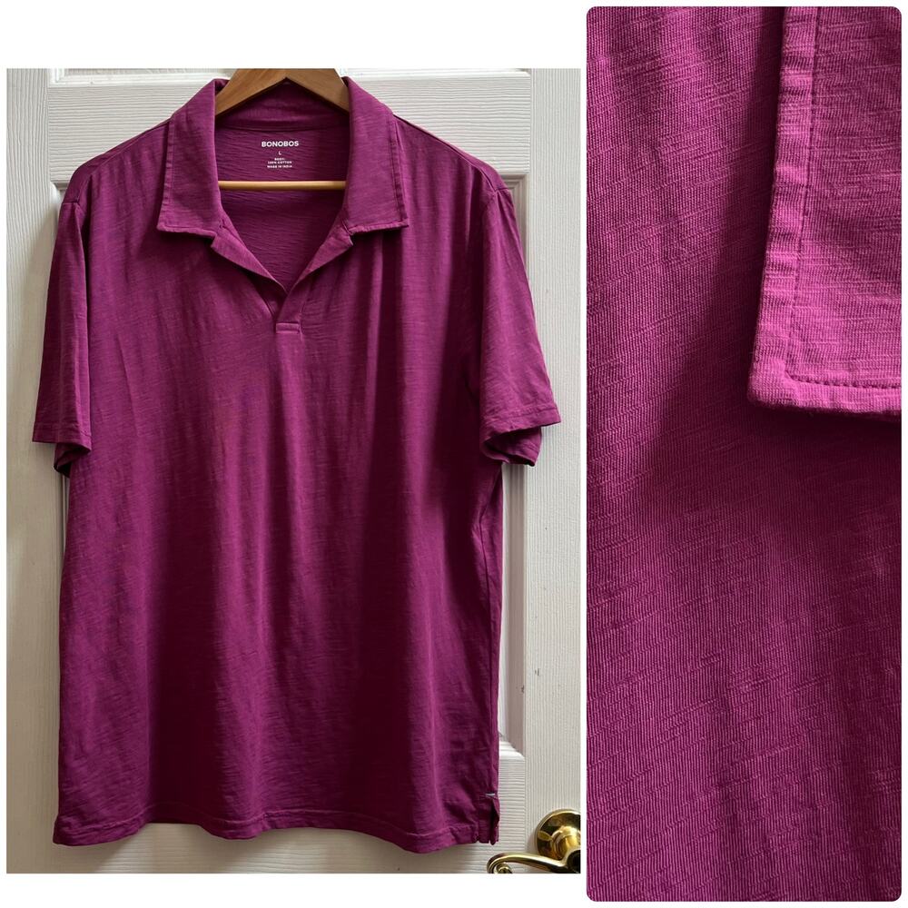 Bonobos Flaw Purple Classic Cotton Polo Shirt Size Large Everyday